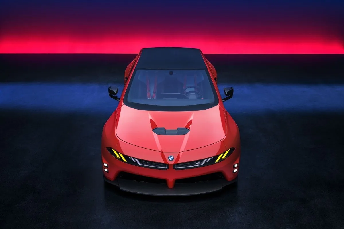 BMW M Concept Neue Klasse overhead front view showing shark-nose design