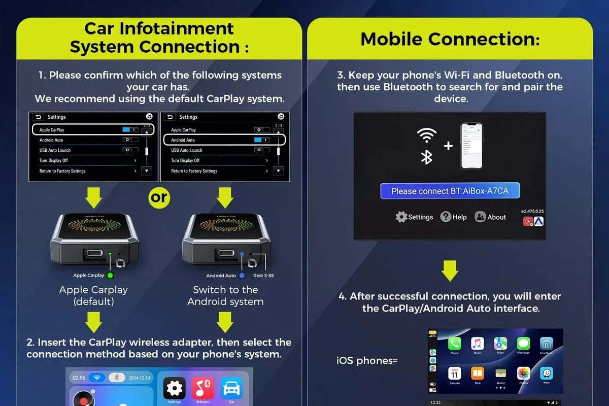 Lamtto RC23 infotainment connection screen