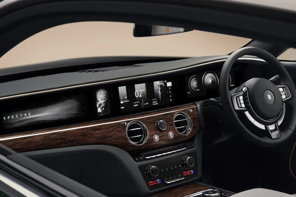 Rolls-Royce Spectre Series II dashboard, steering wheel and full-width fascia.