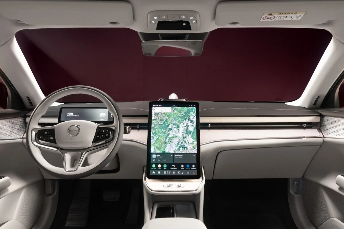 Volvo ES90 dashboard with driver display and central touchscreen