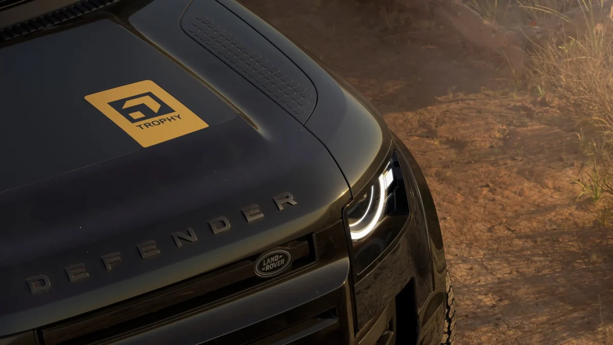 Land Rover Defender Trophy Edition bonnet badge
