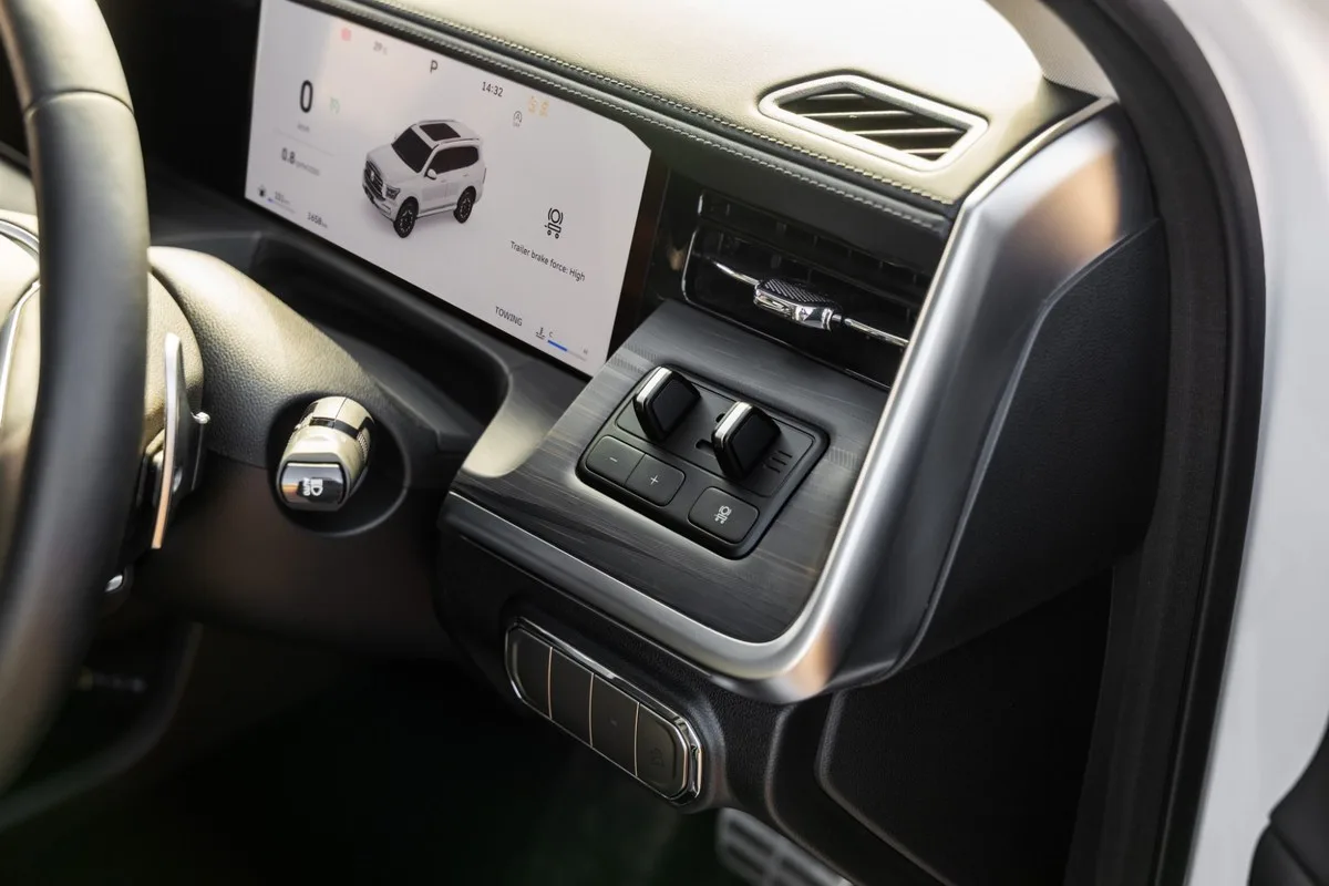 Trailer brake controller buttons on the GWM Tank 500 dashboard