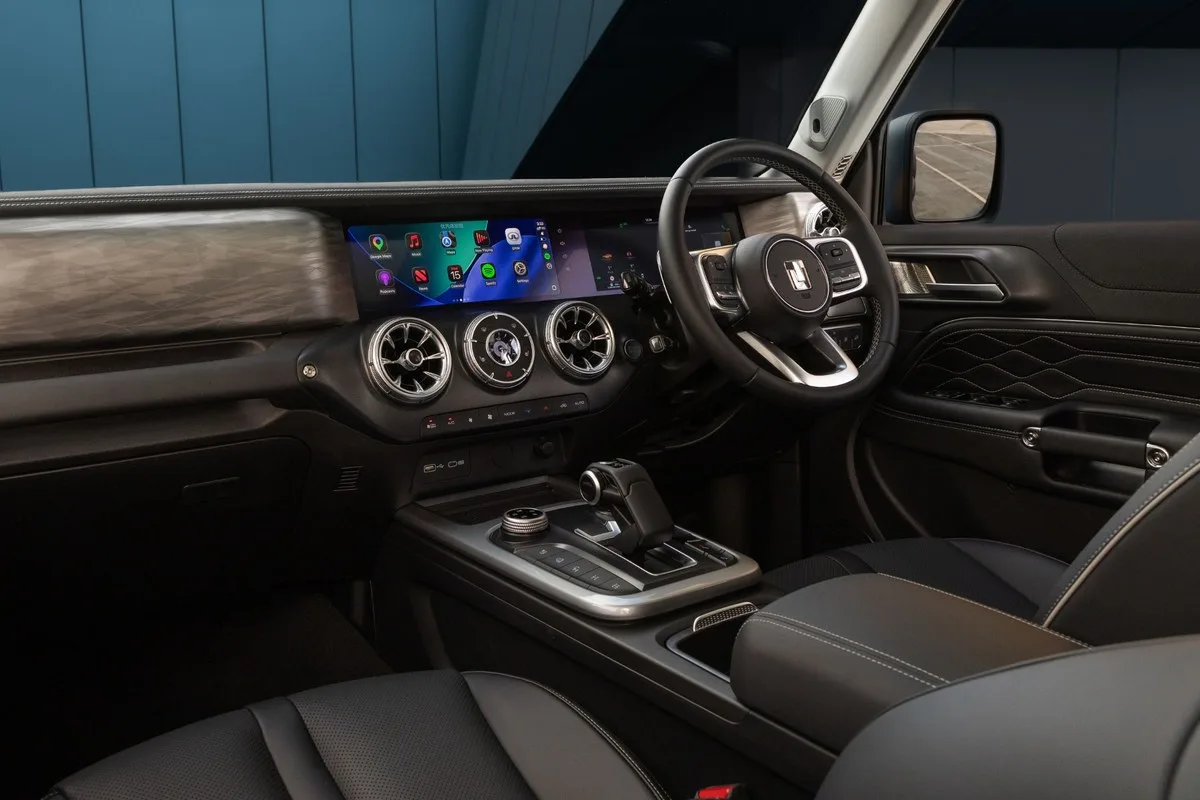 GWM Tank 300 Ultra Hi4-T dashboard and dual screens, right-hand drive