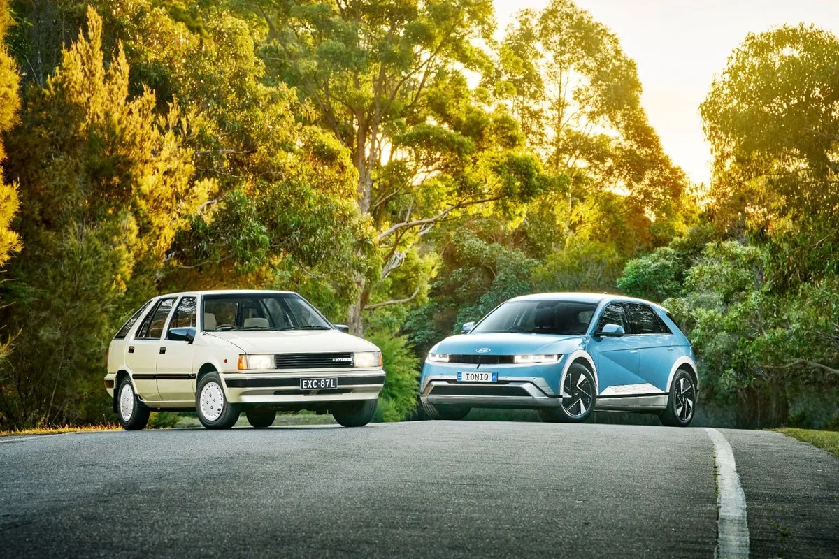 Hyundai Australia 40 years, Excel and IONIQ 5 nose to nose