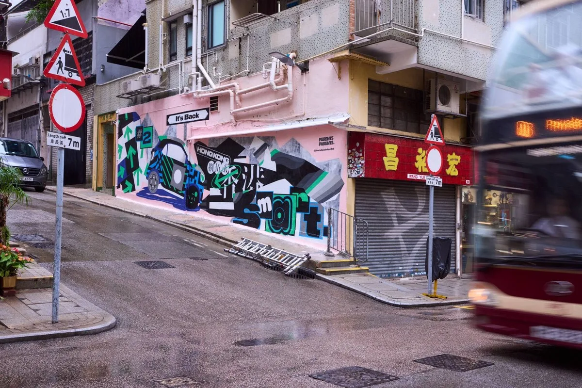 The smart #2 mural in Hong Kong by Parents Parents