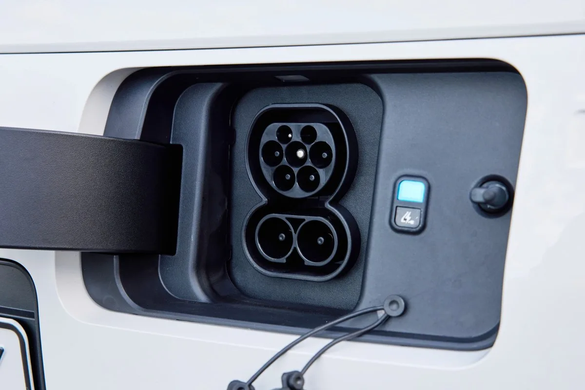 CCS2 charging port on the front of the Hyundai Staria Load Electric