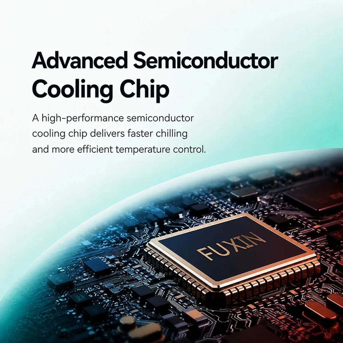The semiconductor cooling chip on a circuit board