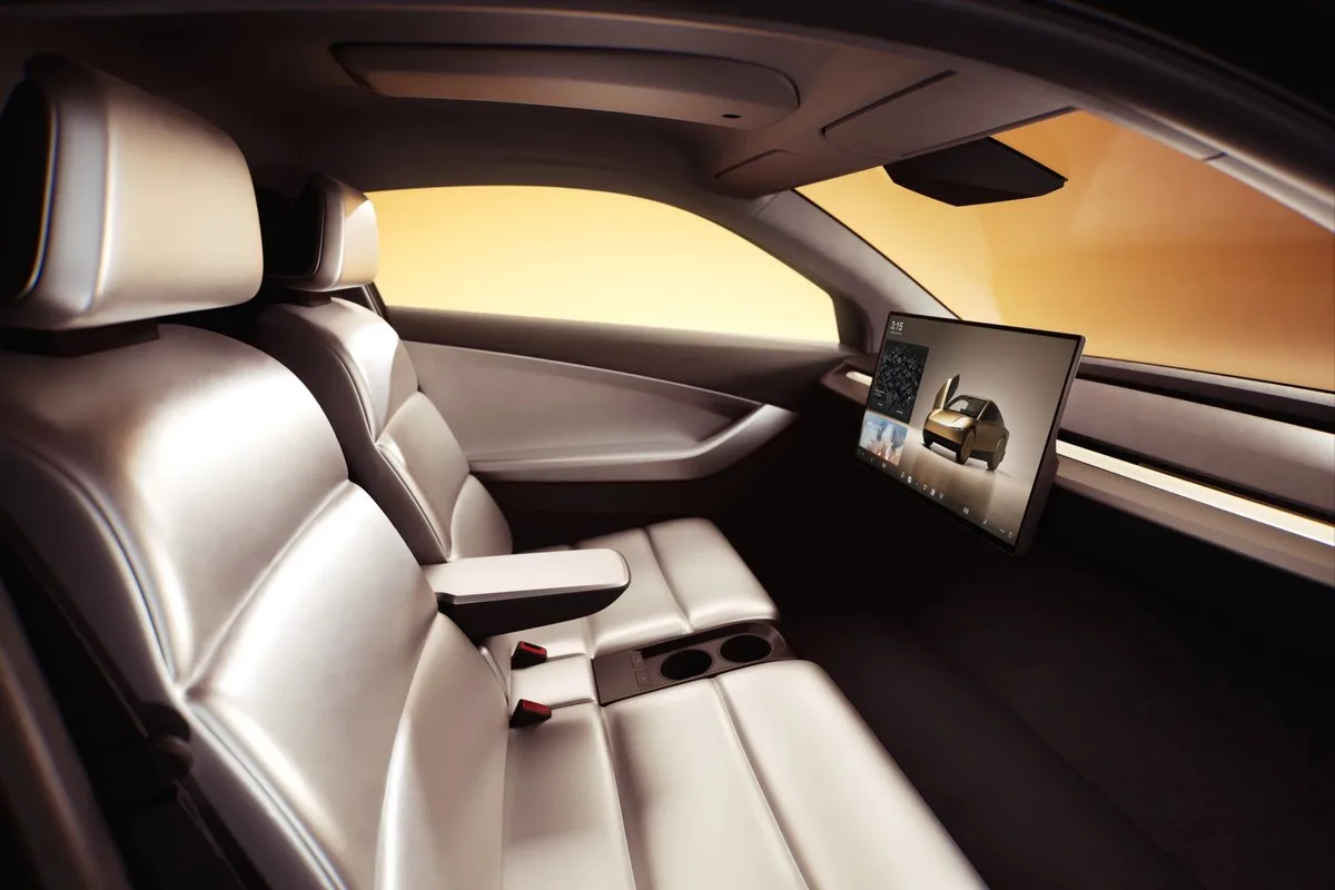 Tesla Cybercab cabin and touchscreen