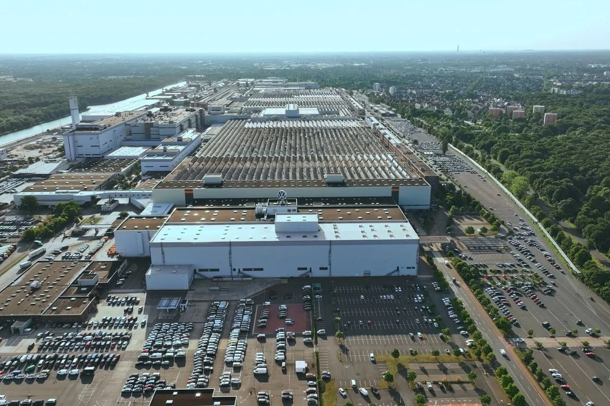 Aerial view of the Volkswagen Commercial Vehicles plant at Hanover