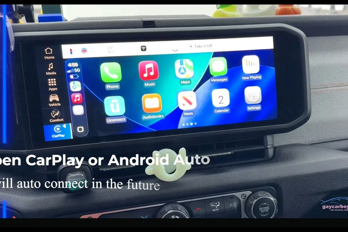 Apple CarPlay home screen on a car touchscreen