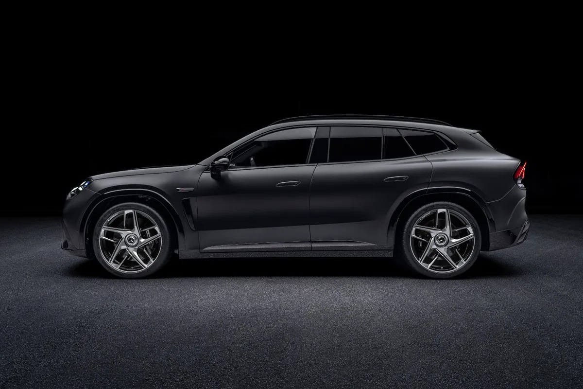 Mercedes-AMG GT SUV side profile in matt black