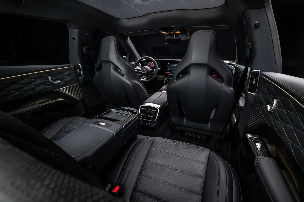 Mercedes-AMG GT SUV cabin from the rear seat